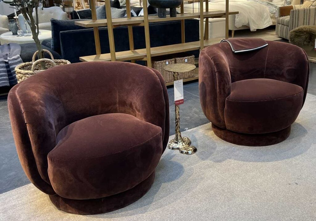 velvet accent chairs with gold dripping table