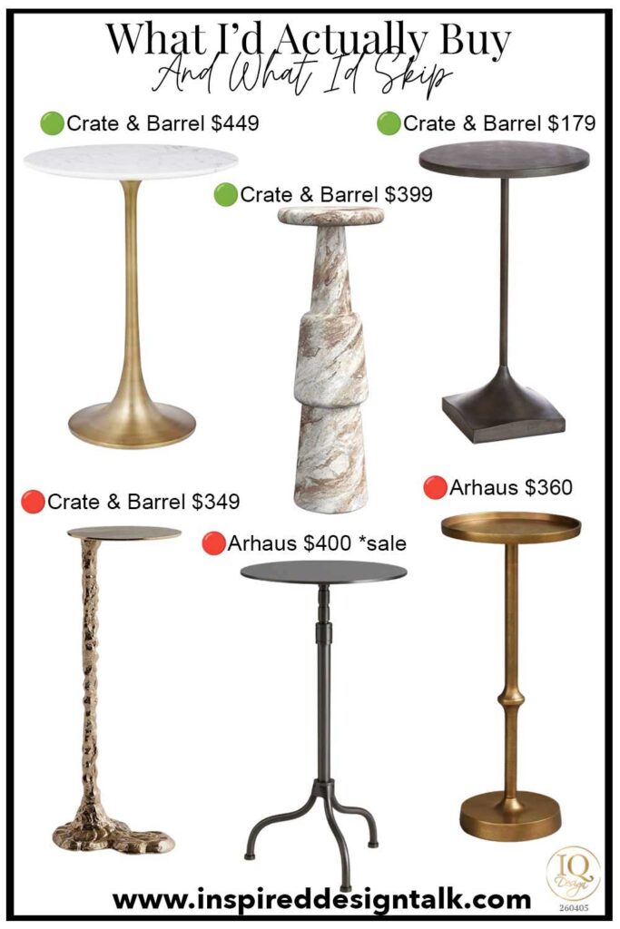 arhaus crate and barrel accent tables