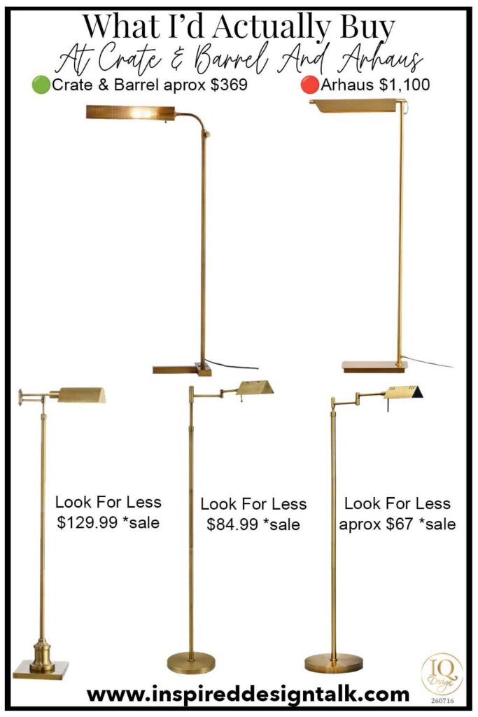 arhaus crate and barrel floor task lamp