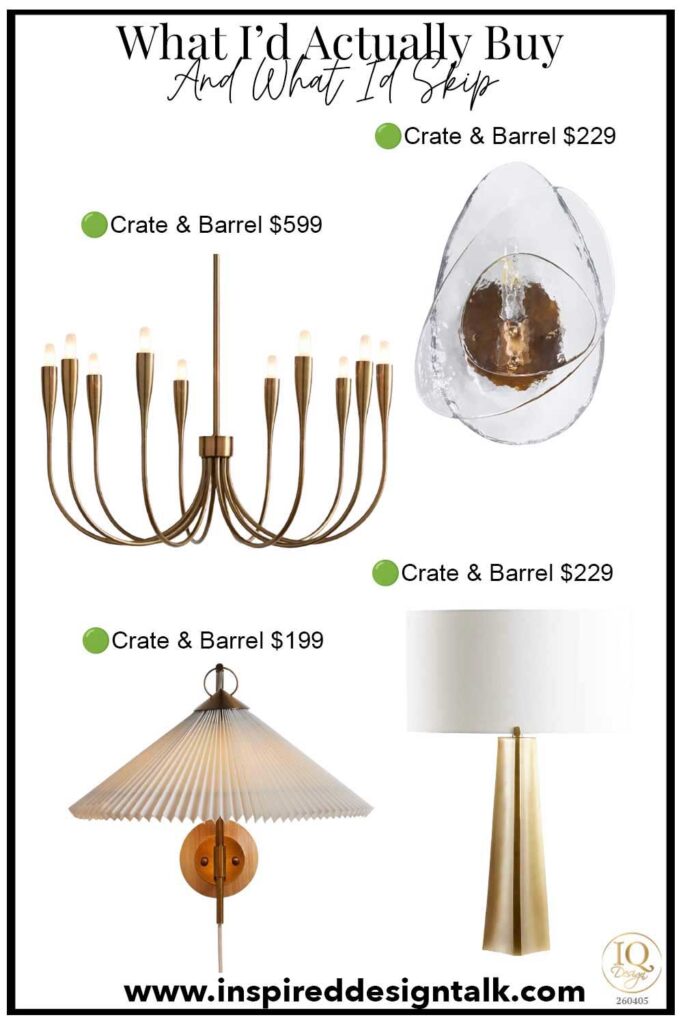 arhaus crate and barrel layered lighting