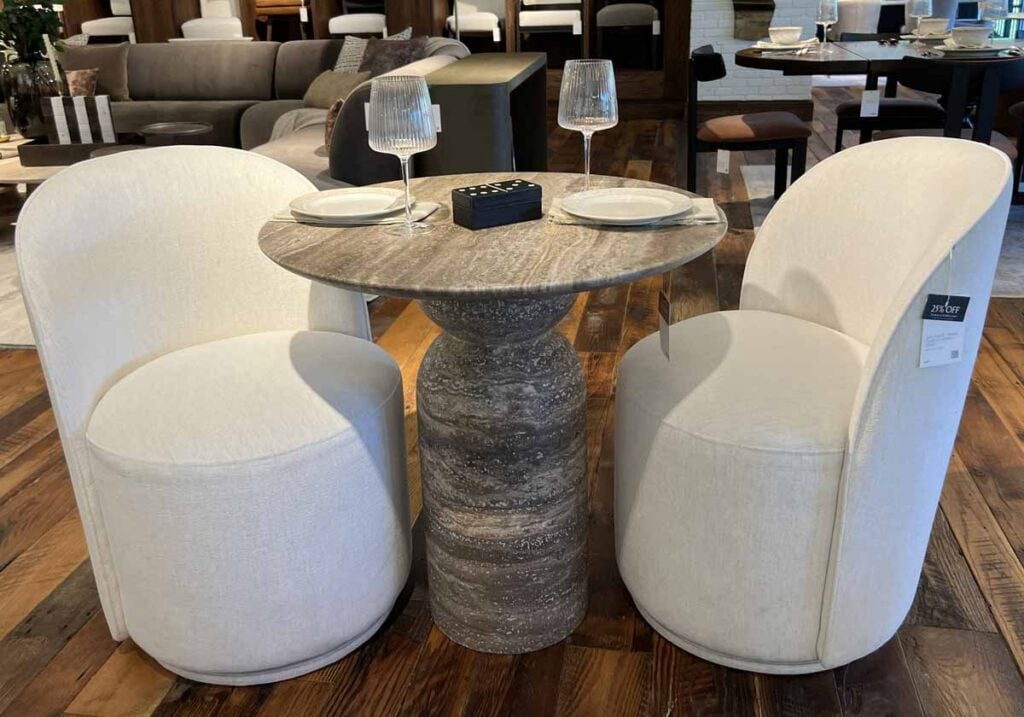 arhaus marble table and chairs