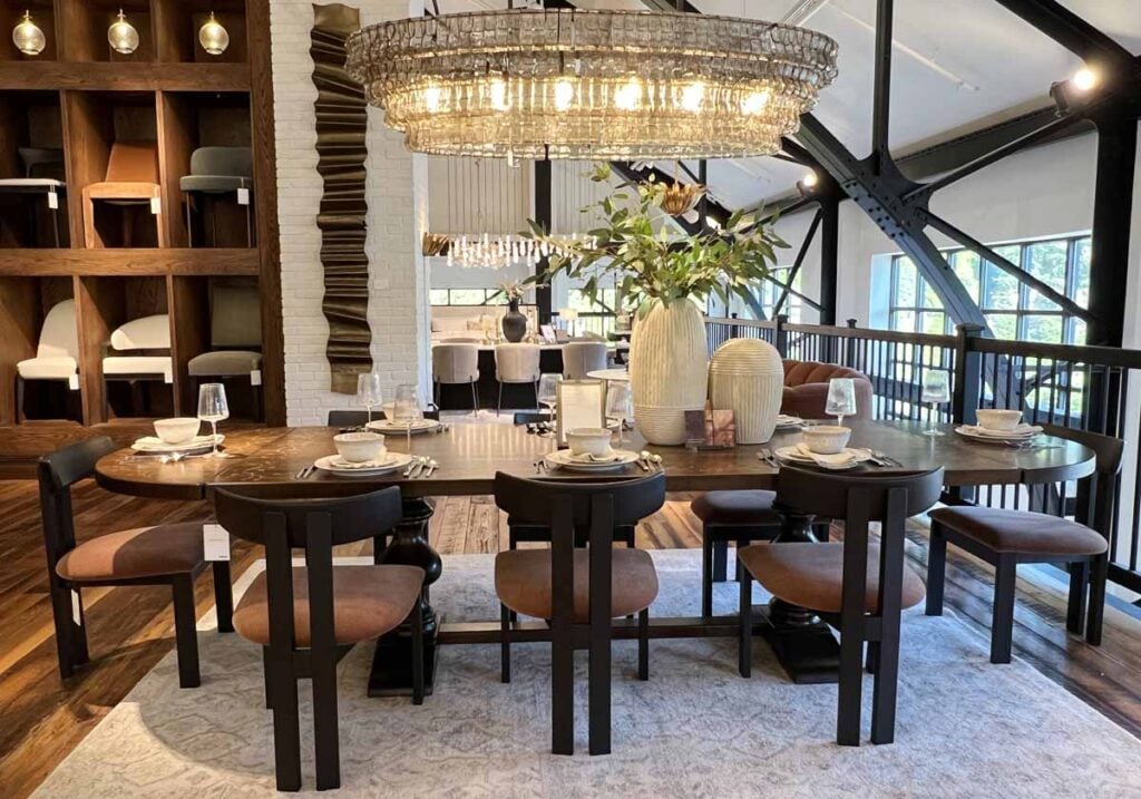 arhaus dark wood dining table