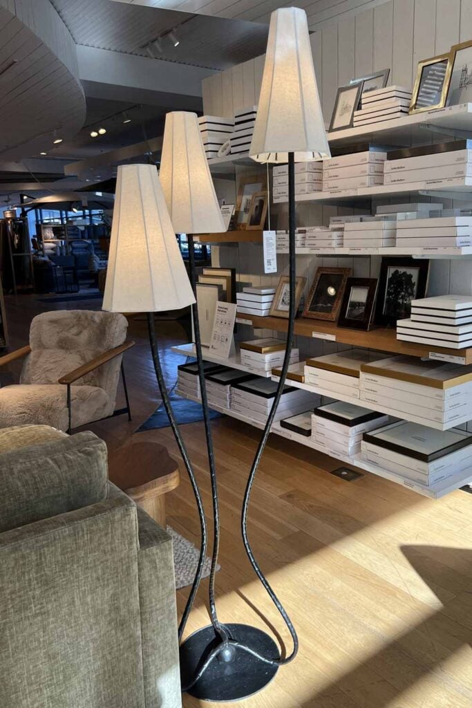 crate curved floor lamp